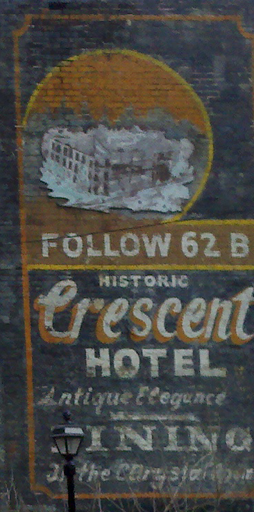 Eureka Springs Crescent Hotel ghost sign